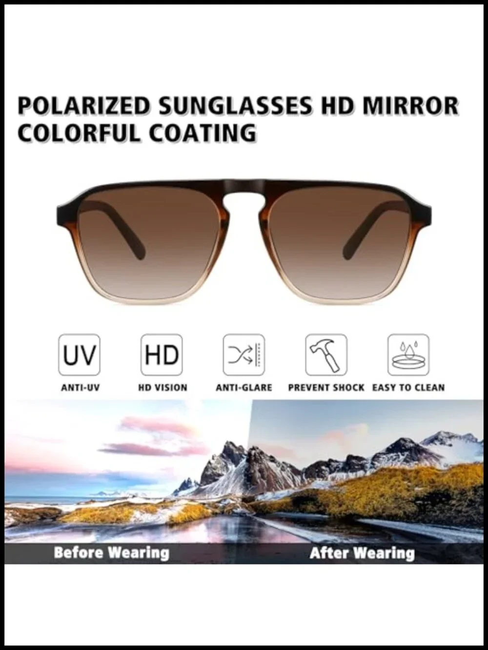 Polarized Retro Aviator Sunglasses UV400 Classic Sports